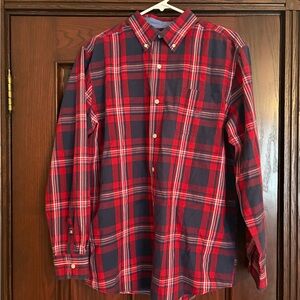 Chaps Red and Navy Plaid Men's Shirt